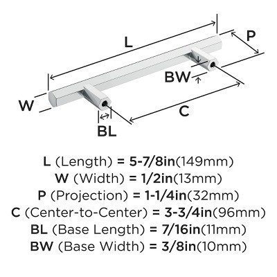Polished Chrome 3-3/4 inch Geometric Cabinet Drawer Pull