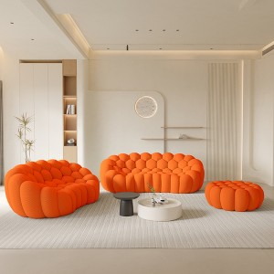 WJSHome Bubble Sofa Curved Couch Set, Breathable Mesh Fabric Modular Sectional Sofa (2 Seater, 3 Seater, Ottoman) - 1 of 4