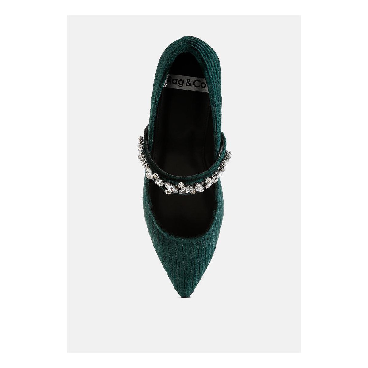 Обувь Rag & Co Womens Dresden Diamante Brooch Velvet Ballerinas 9 — фото 4