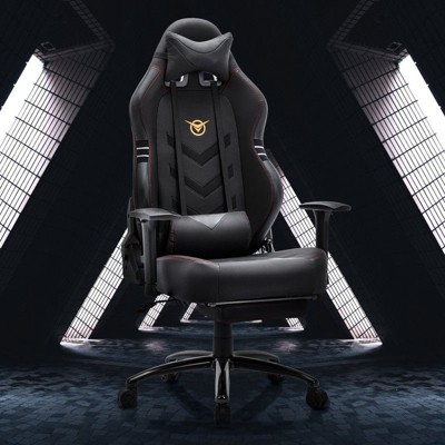 COLAMY Big and Tall Gaming Chair 350lbs-Racing Computer Gamer Chair, Ergonomic High Back PC Chair with Wide Seat, Black with Footrest