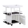 Cargo Serving Cart Antique Walnut/White: Storage, Pedestal Base, Open Back Chairs - Acme Furniture - 3 of 4