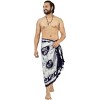 LA LEELA Men's Beachwear Vacation Wraps Pareo Standard Surfing Dashiki Summer Holiday Sarong Full Beach Wrap One Size Multi Tie Dye Design - 3 of 4