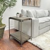 Metal Frame Wood 3-Piece Coffee Table Set with Bottom Shelf, Casters, and Chairside Tables for Living Room - 2 of 4
