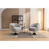 Chenille Fabric Accent Swivel Chair With Gold Metal Round Base - 4 of 4