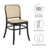 Modway Winona Dining Side Chairs – Set of 2 Black Elm Wood Frame with Cane Rattan Seats, Mid-Century Natural Style - 3 of 4