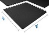 BalanceFrom Fitness 96 Square Foot Double Sided Non Slip High Density EVA Foam Exercise Mat Tiles with Interlocking Edges, Black  (2 Pack) - 4 of 4
