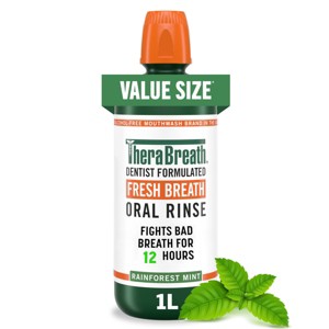 TheraBreath Fresh Breath Mouthwash Alcohol-Free - Rainforest Mint - 1 of 4