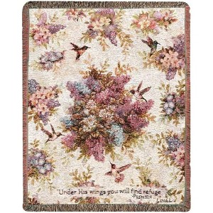 Manual Woodworks and Weavers Whisper Wings Angel Throw Blanket – Inspirational Cotton Tapestry for Memorial or Sympathy Gift - 1 of 3