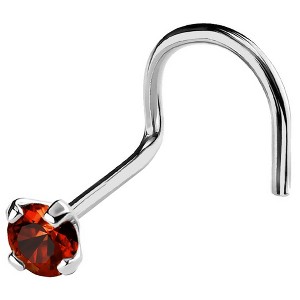 Jewelry Avalanche 22G 14K Gold Nose Screw Nose Stud with Garnet Gemstone - 1 of 2