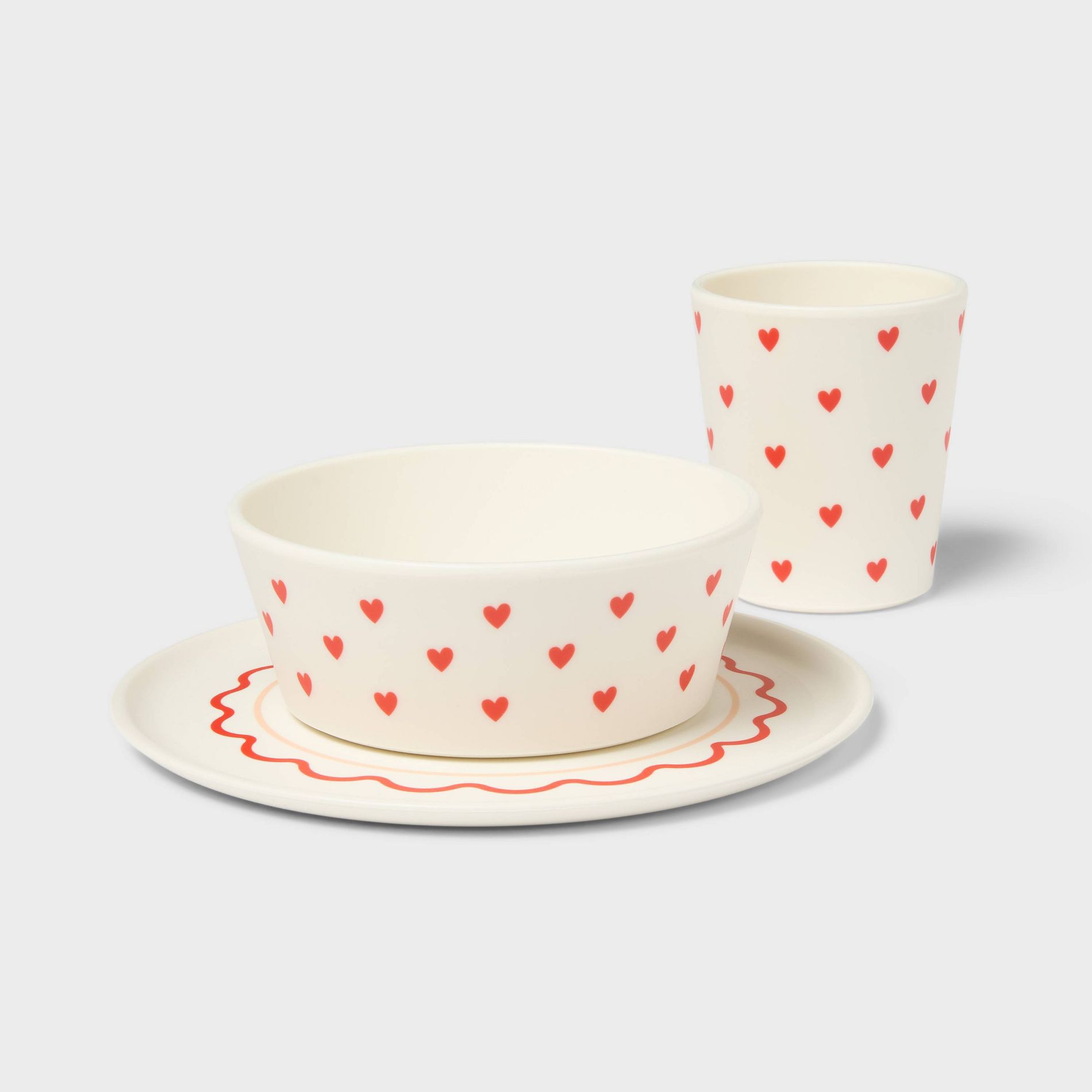 3pc Heart Dinnerware Set - Pillowfort™