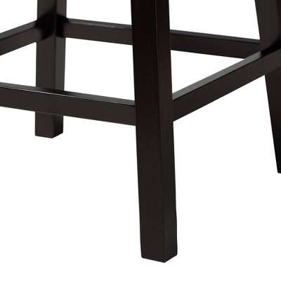 Light Beige Fabric and Wood Swivel Counter Stool Set