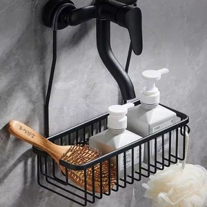 Kitcheniva Black Aluminium Hang-On Bathroom Shelf - 1 of 3