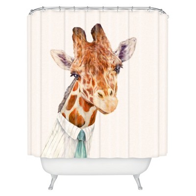 Mr. Giraffe Shower Curtain ivory - Deny Designs