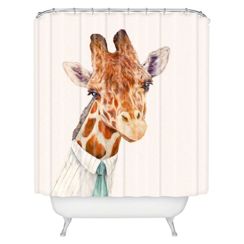 Mr. Giraffe Shower Curtain ivory - Deny Designs, 1 of 6