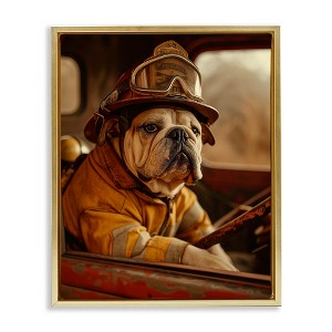 Stupell Industries Rustic Bulldog Fireman, 31" x 25" - 1 of 4