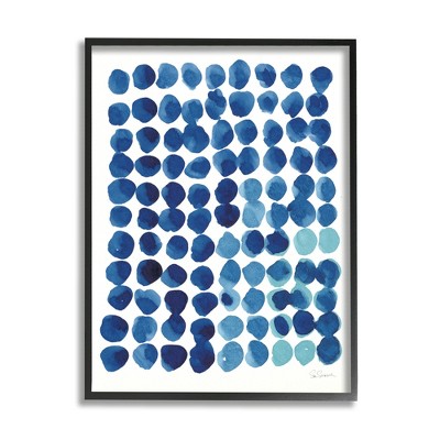 Stupell Industries Abstract Blue Polka Dot Pattern Framed Giclee, 24 x 30