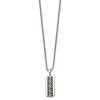 Chisel Stainless Steel Antiqued and Polished Pendant on a 20" Box Chain Necklace - 3 of 4