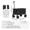 330 lbs Heavy Duty Collapsible Folding Wagon with All-Terrain Wheels, 220L Portable Beach Utility Cart - 3 of 4