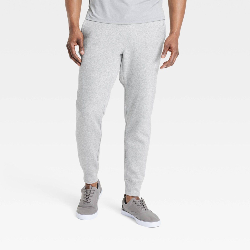 Men's Cotton Fleece Joggers - All in Motion™ Heathered Gray XL -  88406350