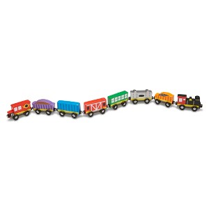 Melissa & Doug Wooden Magnetic Train Cars - 8 Piece Educational and Skill-Building Wooden Toy for Boys and Girls - 1 of 4