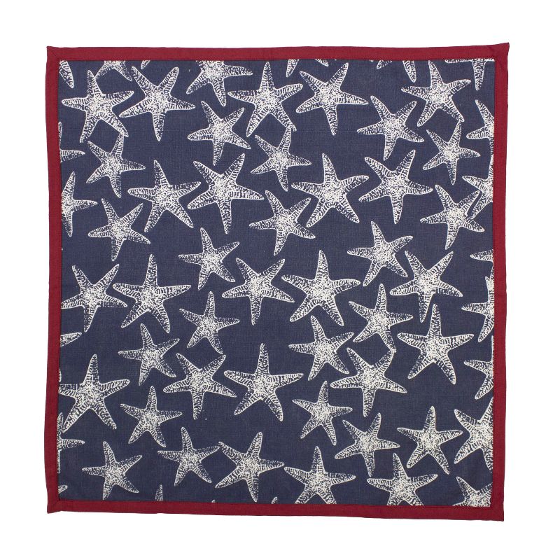 Beachcombers 20" x 20" Patriotic Red White And Blue 4th of July Starfish Napkins Set Of 2, 1 of 5