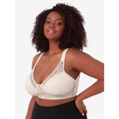 Leading Lady The Laurel - Seamless Comfort Front-closure Bra In Salt Beige,  Size: 4x : Target