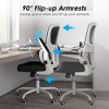SKRAN Mesh Ergonomic Office Chair, Comfy Computer Chair with Lumbar Support, Flip Armrest and Rolling Wheels for Home Study Room Office - 2 of 4