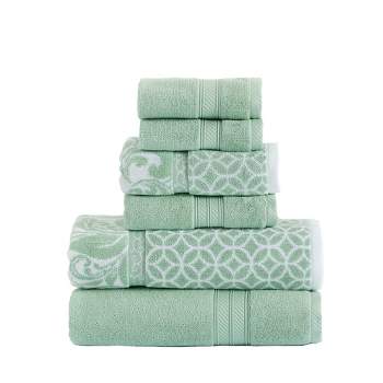Modern Threads 6 Piece Luxury Wavy Towel Set, Sage : Target