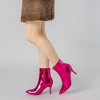Perphy Women's Mirror Leather Pointy Toe Zipper Stiletto Heels Ankle Boots - 4 of 4