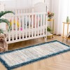 Washable Modern Bordered Rug Non Slip Low Pile Rug Soft Throw Floor Cover Foldable Indoor Carpet for Living Room Bedroom - 4 of 4