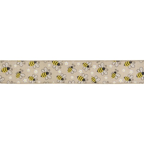 Northlight Natural Burlap Bumblebee Design Wired Spring Craft Ribbon 2.5 X  10 Yards : Target