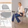 4 Pack Stackable Folding Chairs, PU Padded Seats with 350lbs Capacity, Lightweight Metal Frame for Indoor/Outdoor Use - 4 of 4