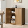 PexFix 36" Wooden Accent Cabinet Storage Modern Sideboard Buffet Cabinet with 2 Door and Adjustable Shelf for Living Room Dining Room Entryway Natural - 3 of 4