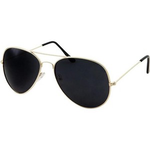 Super Dark Lens Limo Tint Pilot Sunglasses - Men and Women Privacy Sunglasses (Black) - 1 of 2
