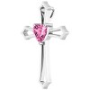 Pompeii3 7mm Pink Topaz Women's Heart Pendant in 14k Gold Necklace 7mm Tall - 2 of 4