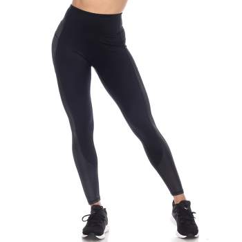 Women's High-waist Mesh Fitness Leggings Grey Medium - White Mark