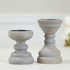 VIP Wood 5 in. Gray Candle Holders Set of 2 - 2 of 4