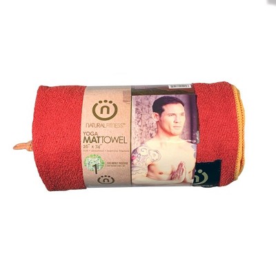 Natural Fitness Red Yoga Mat Towel 26" x 74" - 1.08 lb