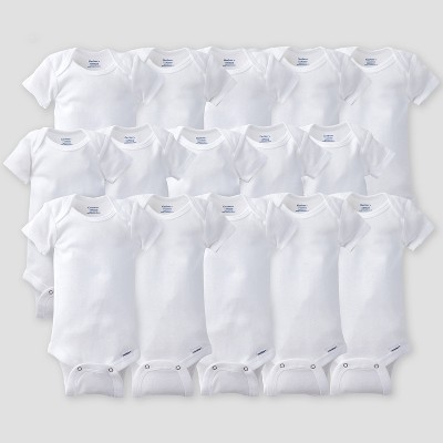 Gerber Baby Organic Cotton 15pc Short Sleeve Grow With Me Bodysuits - 0-9M