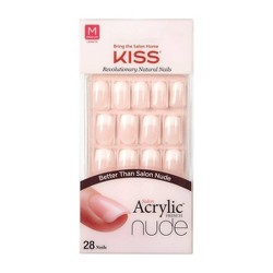 Kiss Acrylic French Manicure Fake Nails Sculpture Kit - Natural - 40ct ...