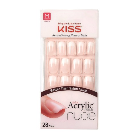 Kiss Nails Salon Acrylic Nude French Manicure - Cashmere - 28ct : Target