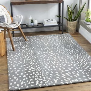 Hauteloom Athena Gray Giraffe Print Wool Rug - 1 of 4