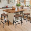 Arceso Counter Height Bar Stools Set of 4, Barstools with Thick PU Leather Saddle Seat & Metal Legs,24Inch Kitchen Counter Stools - 4 of 4