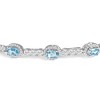.925 Sterling Silver Swiss Blue Topaz and White Sapphire Bolo Bracelet - 2 of 4