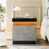 ORRD Nightstand with LED Lights, Modern Bedside Table with 2 Drawers, Adjustable Color End Table for Bedroom Living Room，Black Woodgrain - 3 of 4