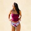 Women's Solid Tankini Top & Floral Print Bottom Tankini Sets - Cupshe - 2 of 4