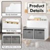 Kids Bookshelf with Chalkboard Side – Bear-Shaped Wooden Bookcase with 3-Tier Storage - 4 of 4