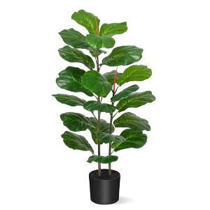 3.25FT/4FT/5FTArtificial Fiddle Fig Tree Faux Plant Indoor Ficus Lyrata Fake Fig Tree Tropical Plant - 1 of 4