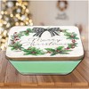 Courtside Market Merry Christmas Wreath 6.5x6.5 Artboard Lid & 20oz Candle Set - 2 of 4