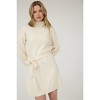 August Sky Women's Tie Waist Front Seam Mini Sweater Dress - 4 of 4